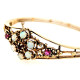 Pre Owned 9ct Opal and Ruby Set Bangle ZQ674